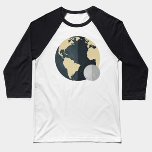 Earth and Moon Baseball T-Shirt